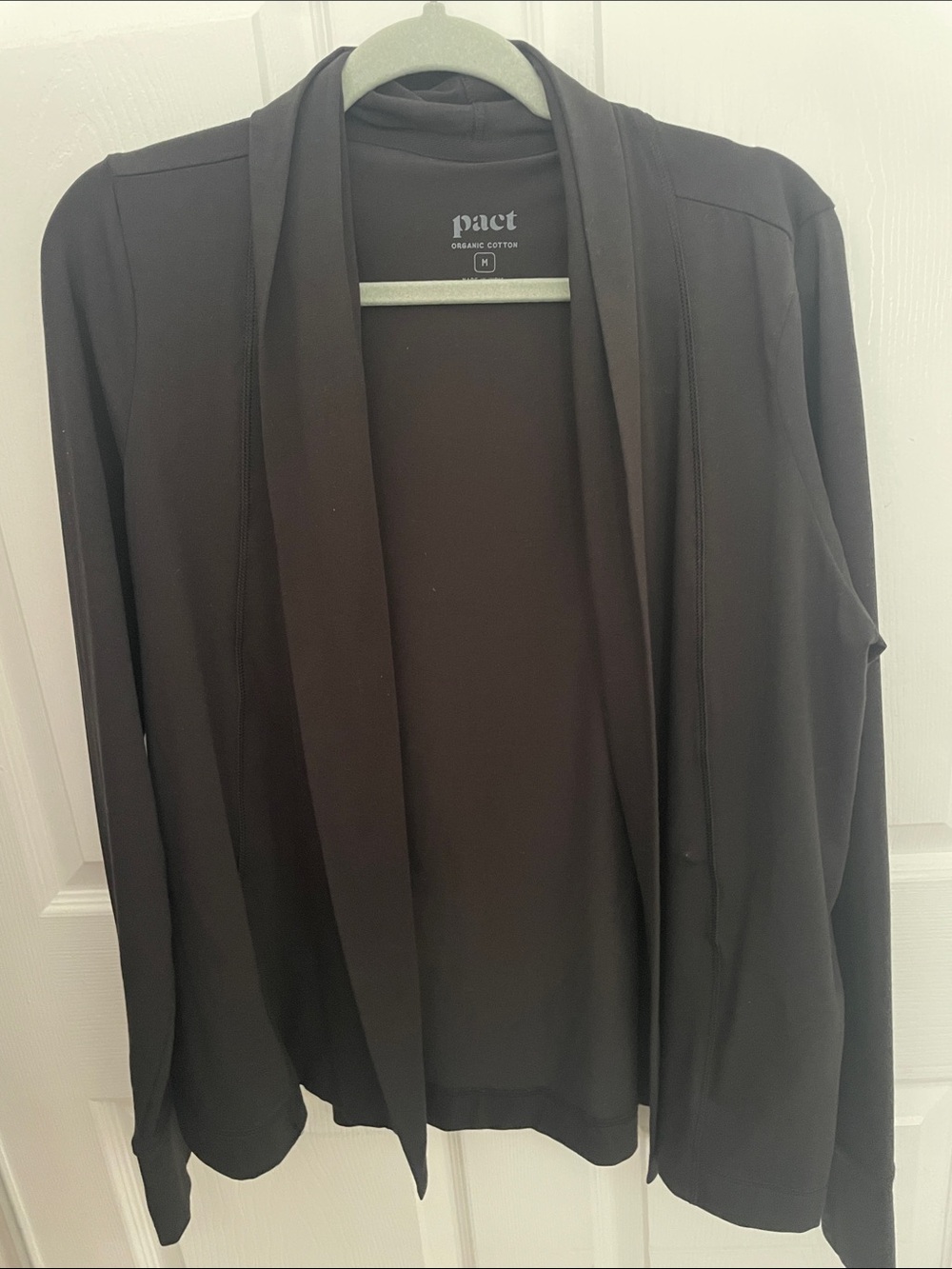 Pact Black Open-Front Draped Cardigan